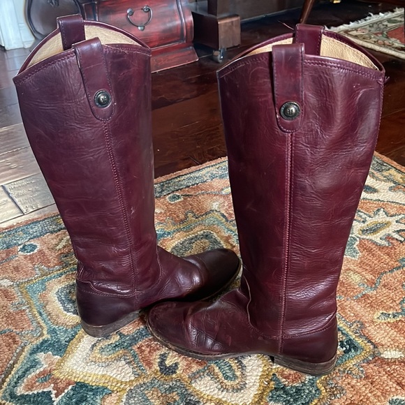 Frye Melissa button 2 boot Bordeaux wine size 5 1/2 - Picture 11 of 14